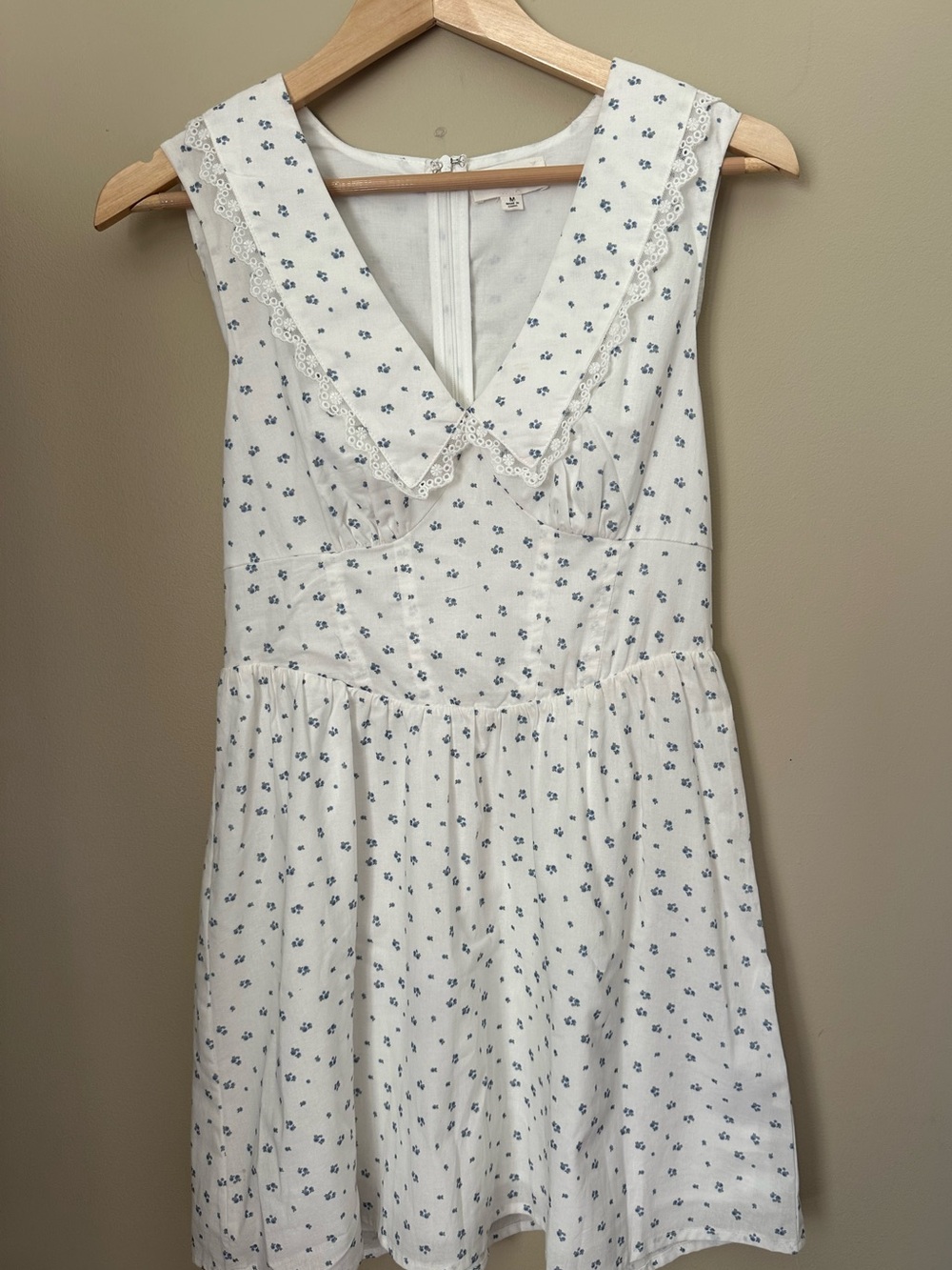 Le Lis Peter Pan Collar Cotton Lace Floral Dress Sz M